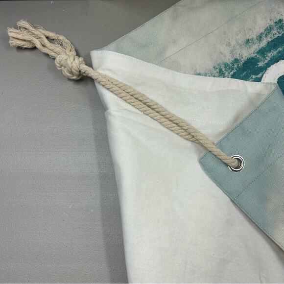 Pottery Barn Making Waves Wall Hanging Decor Cream Blue Ocean Wave 24 x 36 NEW - Picture 4 of 6